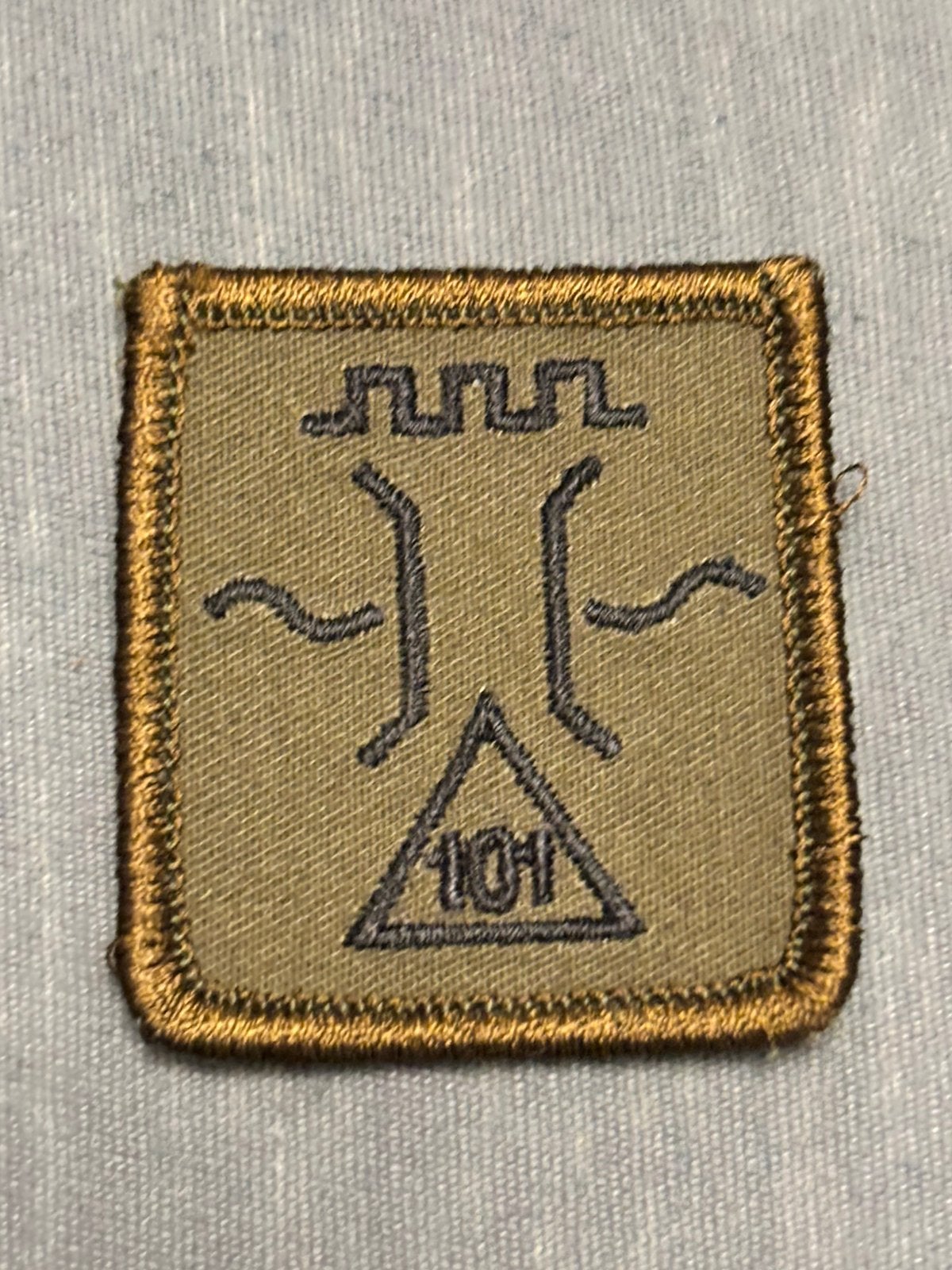 5x5 borst embleem 101 genie, Verzenden, Landmacht, Nederland, Embleem of Badge