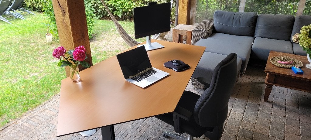 Groot professioneel kantoorbureau 200 cm hoogte verstelbaar, Ophalen, In hoogte verstelbaar, Zo goed als nieuw