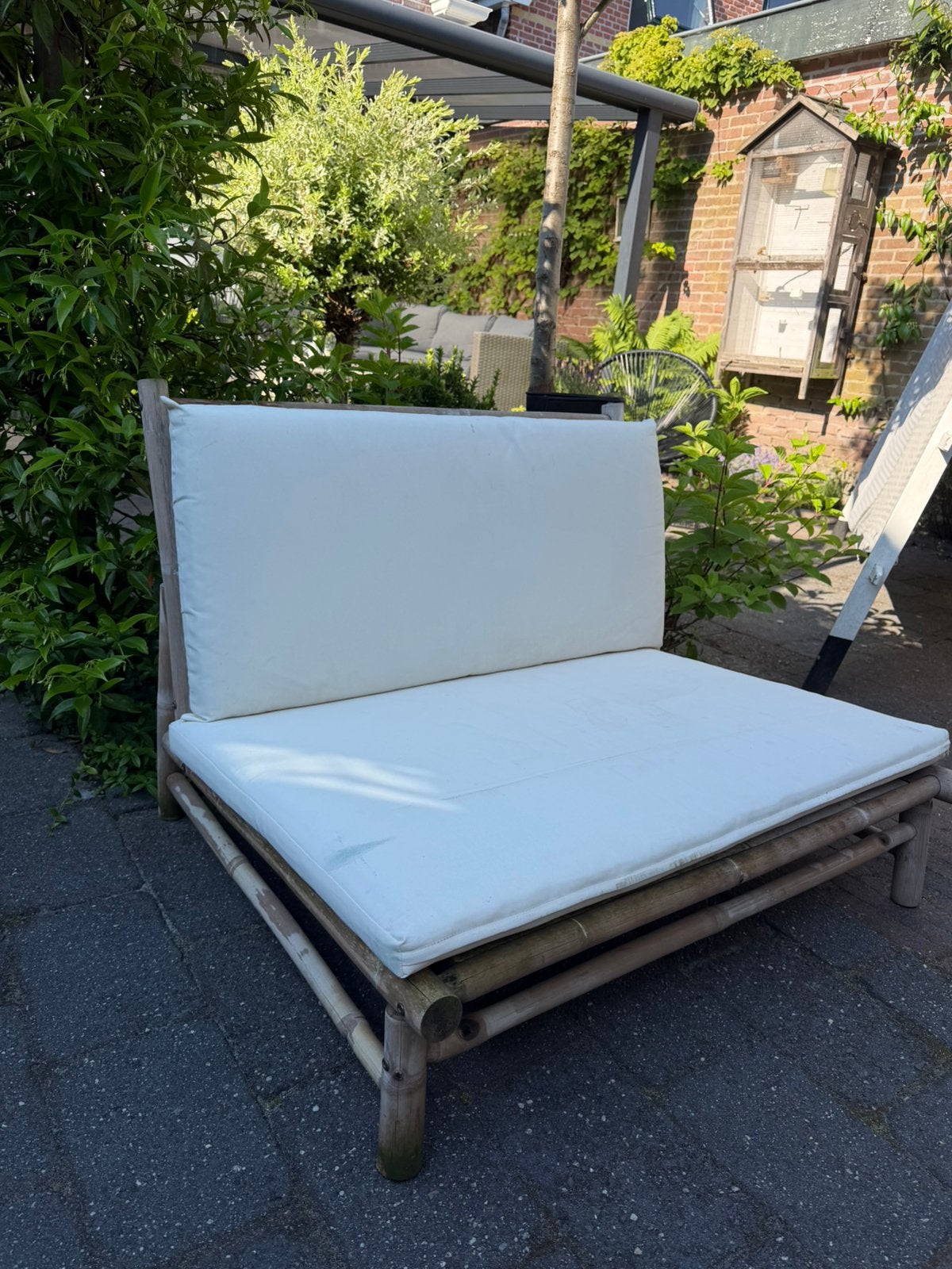 Buiten bankje 2 persoons, Ophalen, Zo goed als nieuw, Hout