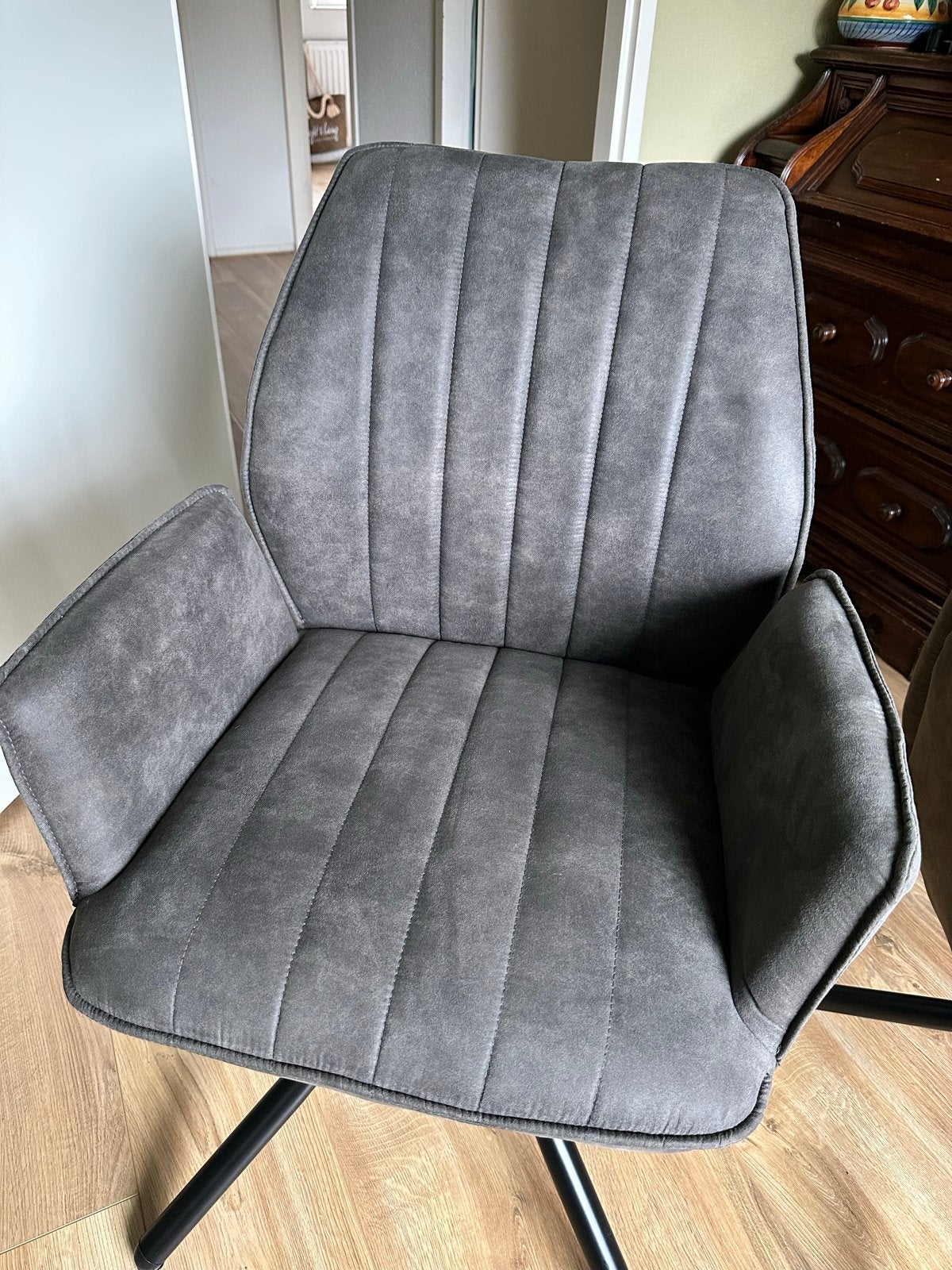 4 Moderne draaibare eetkamerstoel, Huis en Inrichting, Stoelen, Ophalen, Zo goed als nieuw, Eén, Stof