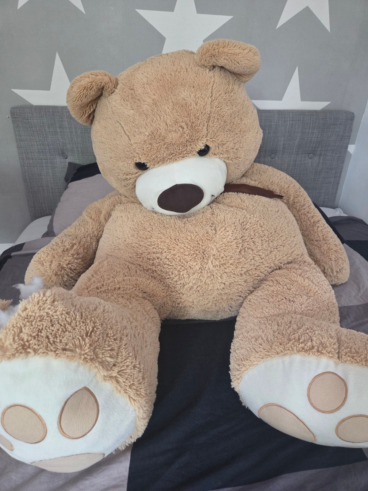 Grote knuffelbeer met beschadigde poot, Ophalen, Gebruikt, Beer, Bruin