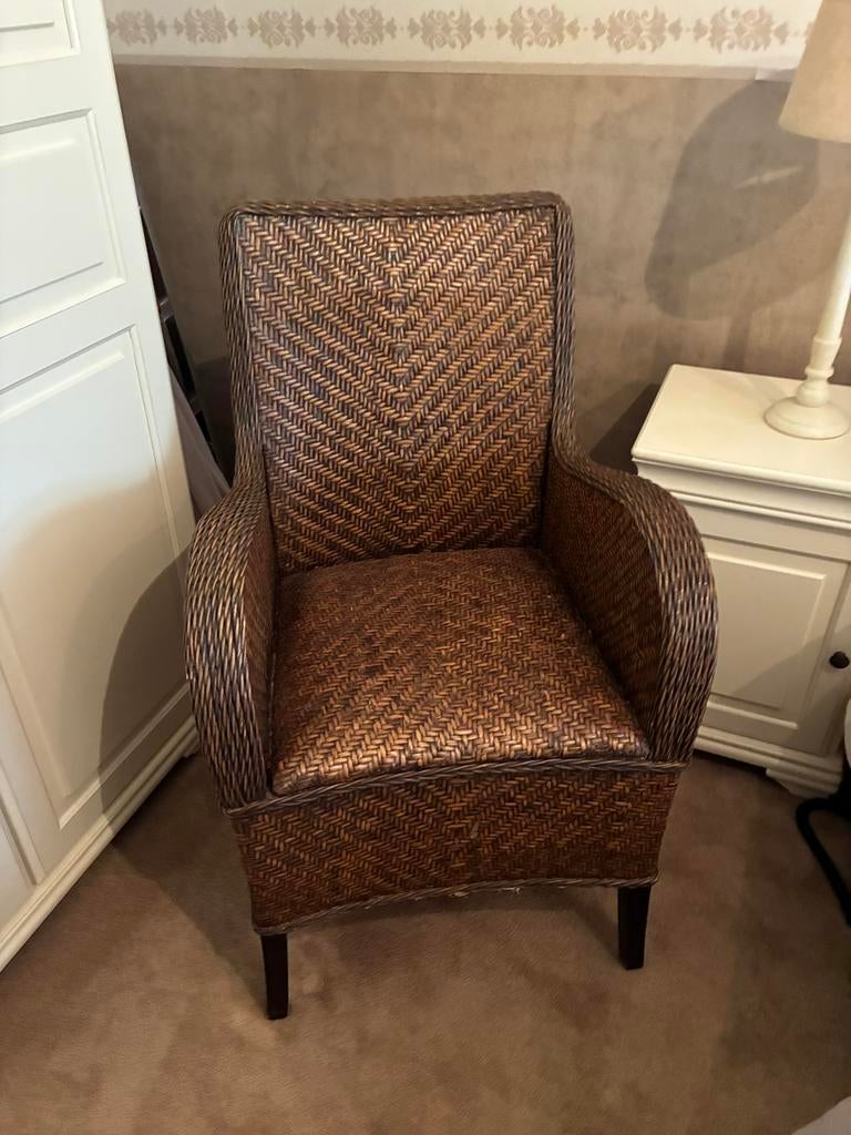 Rotan fauteuil, Ophalen, Zo goed als nieuw, 75 tot 100 cm, 50 tot 75 cm