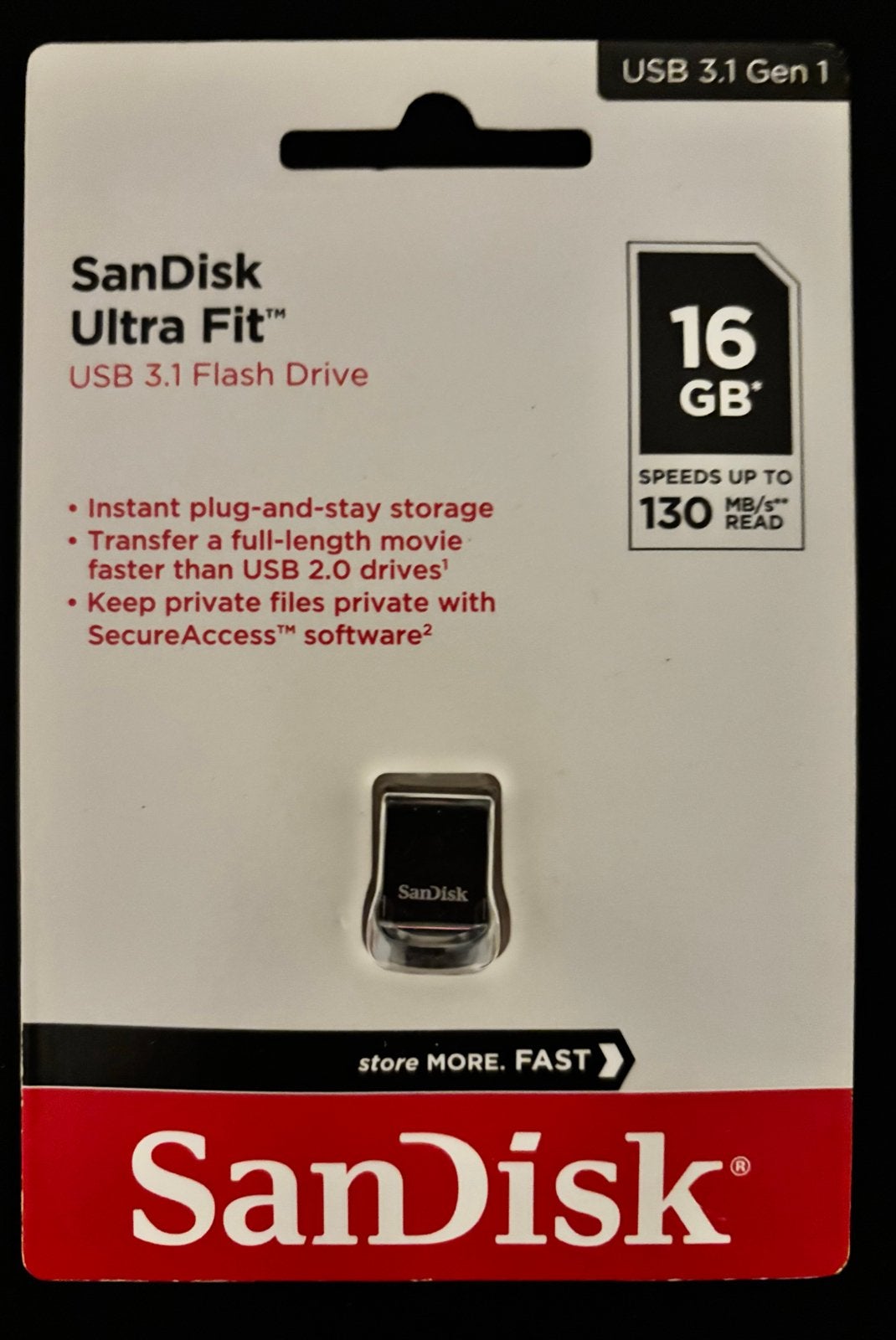 2x SanDisk Ultra Fit USB 3.1 Flash Drive 16GB - Nieuw, Ophalen of Verzenden, Nieuw, 16 GB