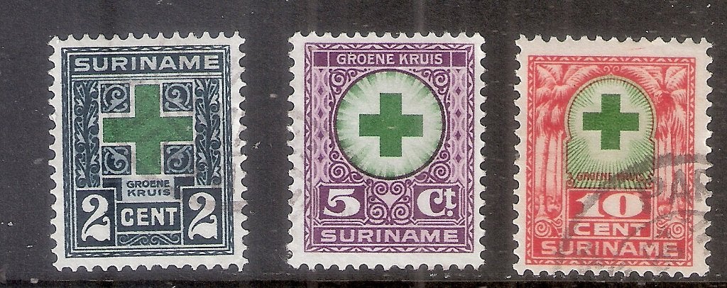 Suriname NVPH nr 127/129 gebruikt., Postzegels en Munten, Postzegels | Suriname, Ophalen of Verzenden, Gestempeld