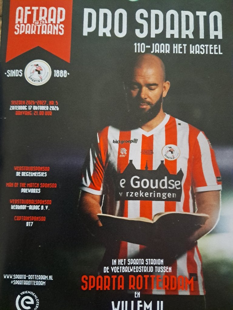 Sparta - Willem II 2026/2027, Verzamelen, Ophalen of Verzenden, Nieuw, Willem II, Boek of Tijdschrift