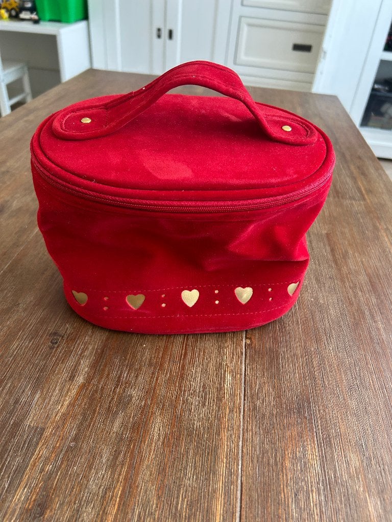 Escada Margaretha Ley Rode Make-up Tas met Hartjes, Ophalen of Verzenden, Zo goed als nieuw, Rood, Dame