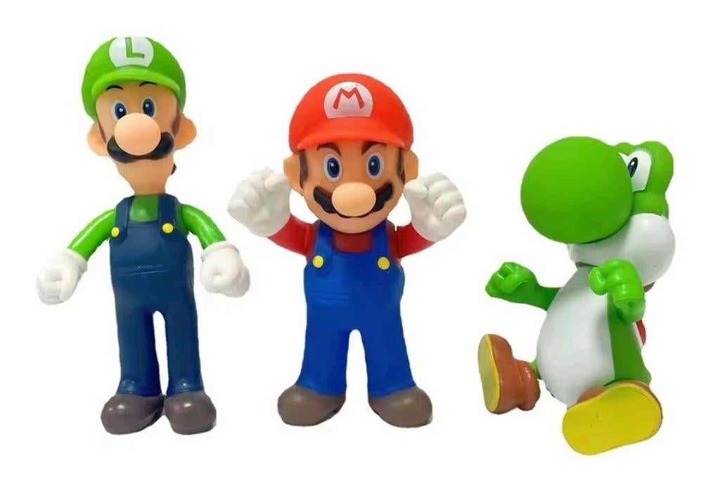 Set van 3 Super Mario poppen 12-14 cm NIEUW, Ophalen of Verzenden, Nieuw