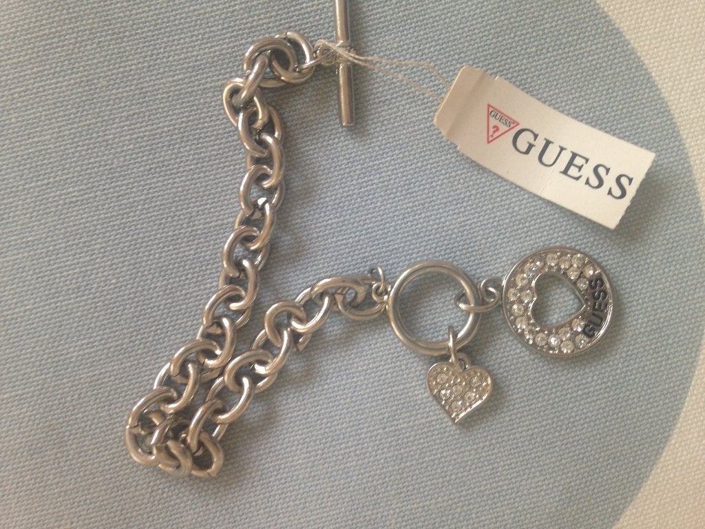 Guess armbandje met hartje (NNG/new), Verzenden, Nieuw, Zilver, Staal