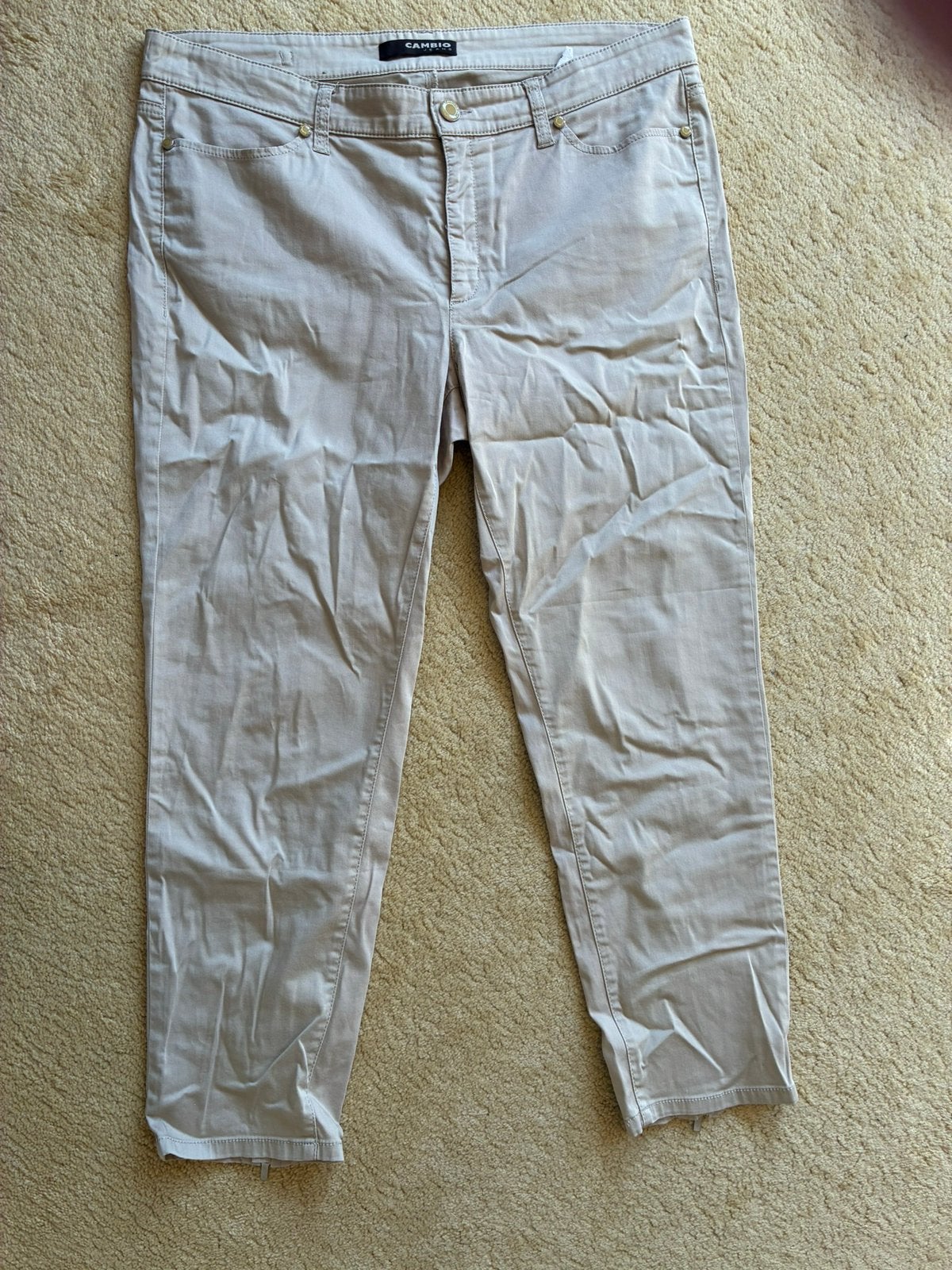 092 Cambio broek model Piera short maat 46 beige, Verzenden, Beige, Maat 46/48 (XL) of groter, Zo goed als nieuw