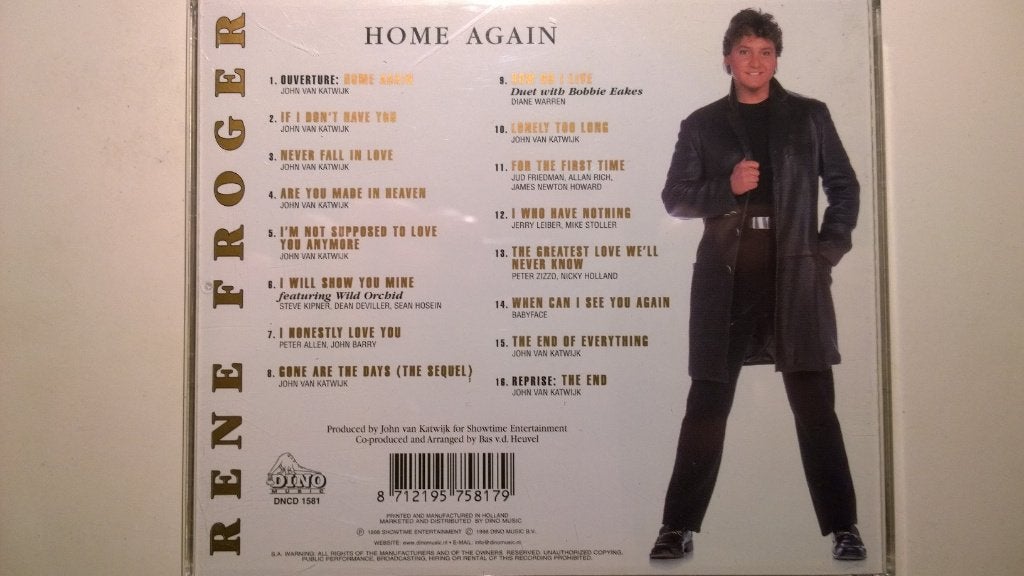 Rene Froger - Home Again, Ophalen of Verzenden, Zo goed als nieuw, Pop, Album