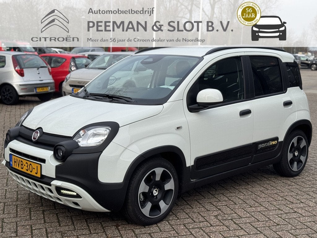 Fiat Panda 70pk Hybrid Panda Airco|Parkeersensoren|Carplay N, Stof, Gebruikt, Panda, 4 stoelen