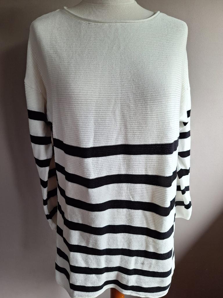 Nieuwe wit/zwart gestreepte stretch trui Up2Fashion, maat M, Kleding | Dames, Maat 38/40 (M), Up2Fashion, Wit, Nieuw