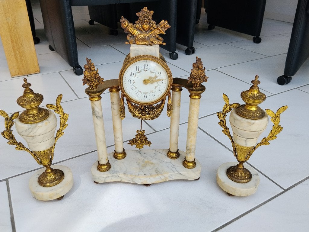 Tafelklok Napoleon 3 klokstel, Antiek en Kunst, Antiek | Klokken, Ophalen of Verzenden
