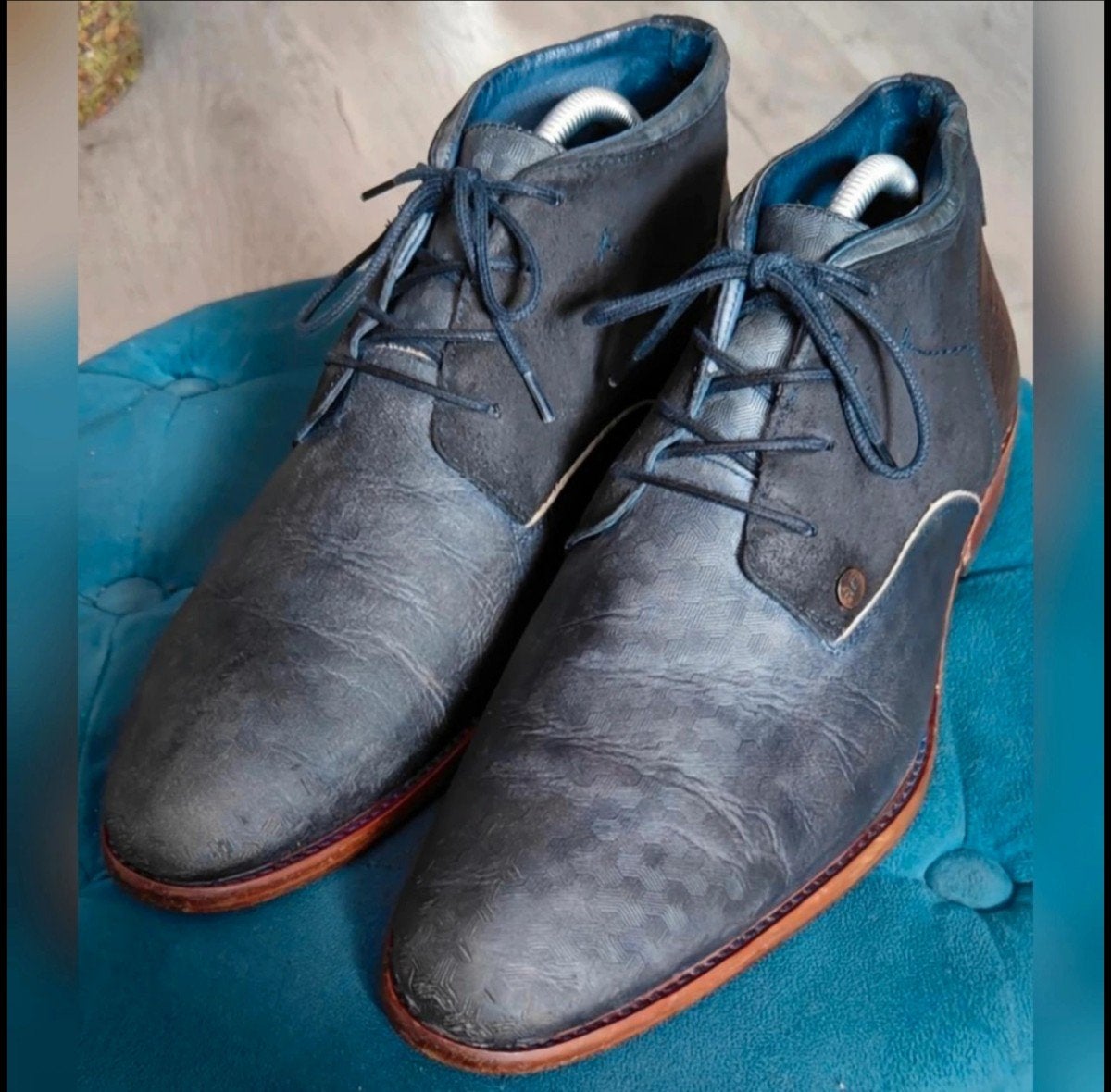 Nette Blauwe Leer en Suede Rehab Salvador Tee Heren schoenen, Kleding | Heren, Schoenen, Ophalen of Verzenden, Zo goed als nieuw