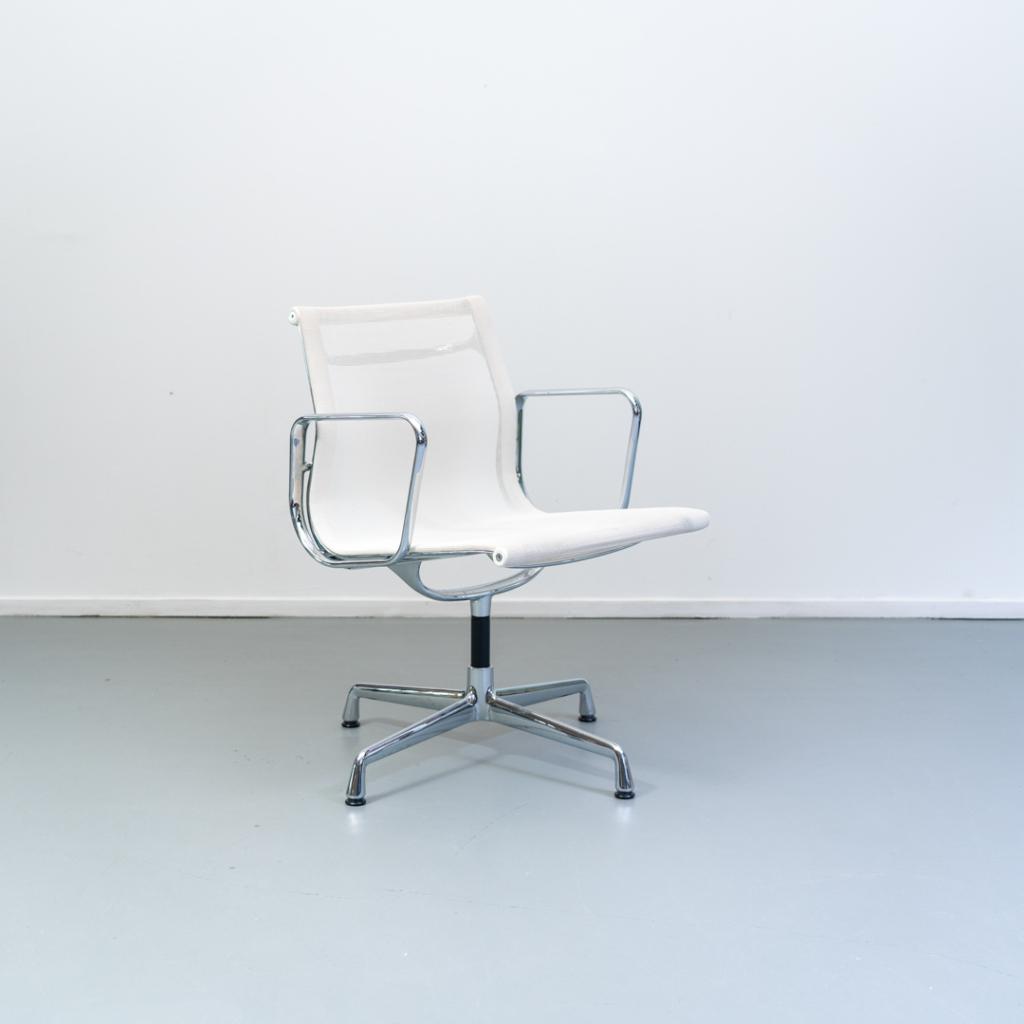 6x Vitra Eames EA 108 Stoel Wit Netweave - Gepolijst, Niet ingevuld, Wit, Niet ingevuld, Ophalen of Verzenden