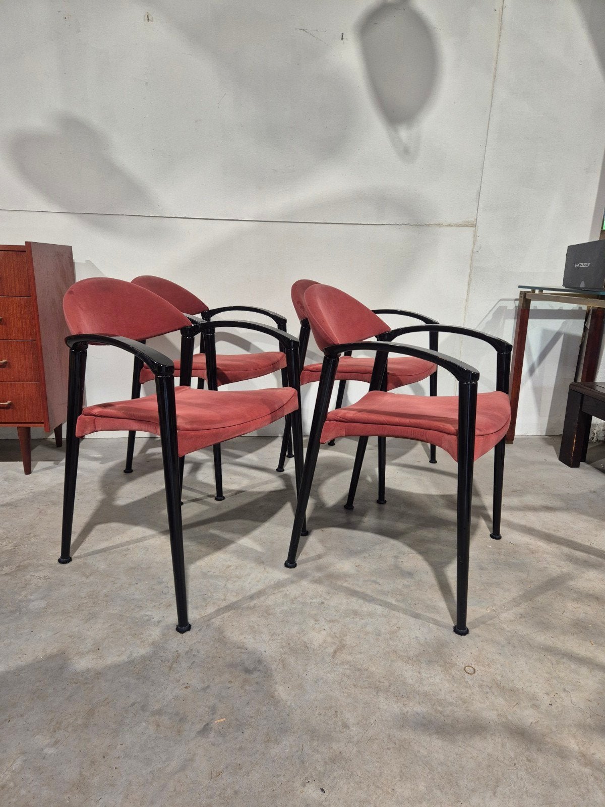 4 postmoderne paco capdell sillero stoelen spaans design, Ophalen, Gebruikt, Onbekend, Onbekend