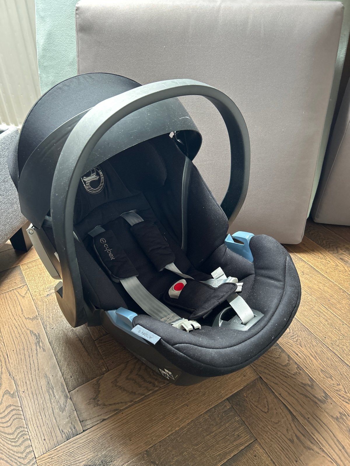 Cybex Aton 5 baby autostoel - Zwart, Autogordel, Zijbescherming, Zo goed als nieuw, 0 t/m 13 kg
