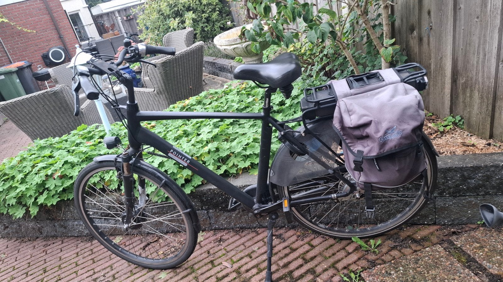 Pointer herenfiets met en fietstassen elektrisch, Velgrem, (Extra) lage instap, Ophalen, Overige merken