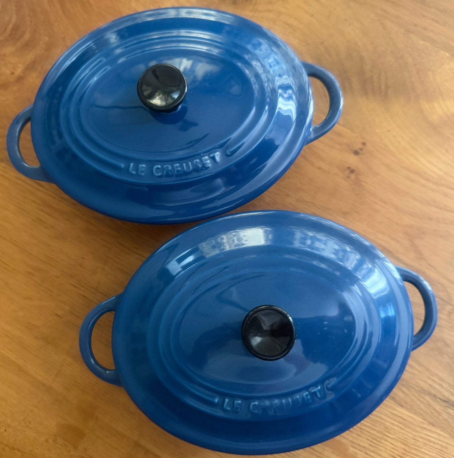 Le Creuset l zeldzame mini cocottes ovaal l blauw, Ophalen of Verzenden, Nieuw, Overige materialen, Le Creuset
