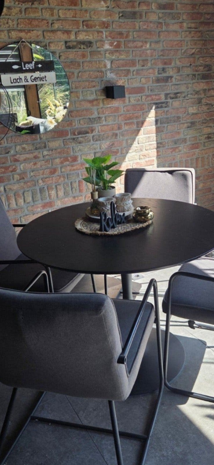 4 stoelen met ronde tafel, Tuin en Terras, Ophalen, Gebruikt