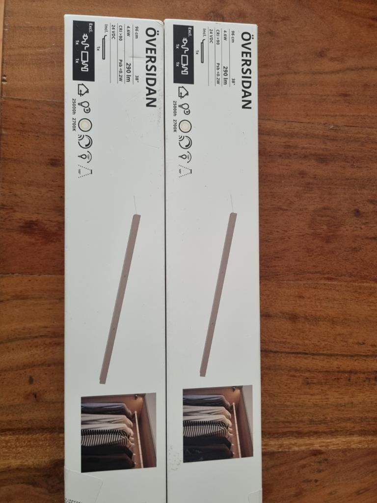 2x IKEA Oversidan LED-paneel 96cm beige - Nieuw in doos, Ophalen, Nieuw, Beige