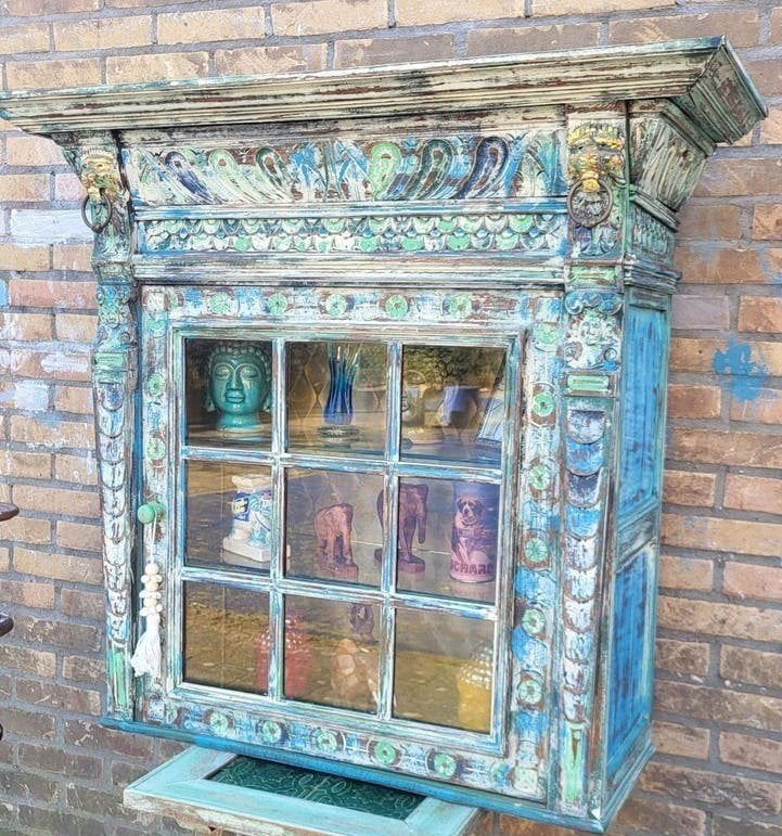 Foto 2 van Shabby/Boho/Houtsnijwerk/Ibiza/Kast/Vitrine