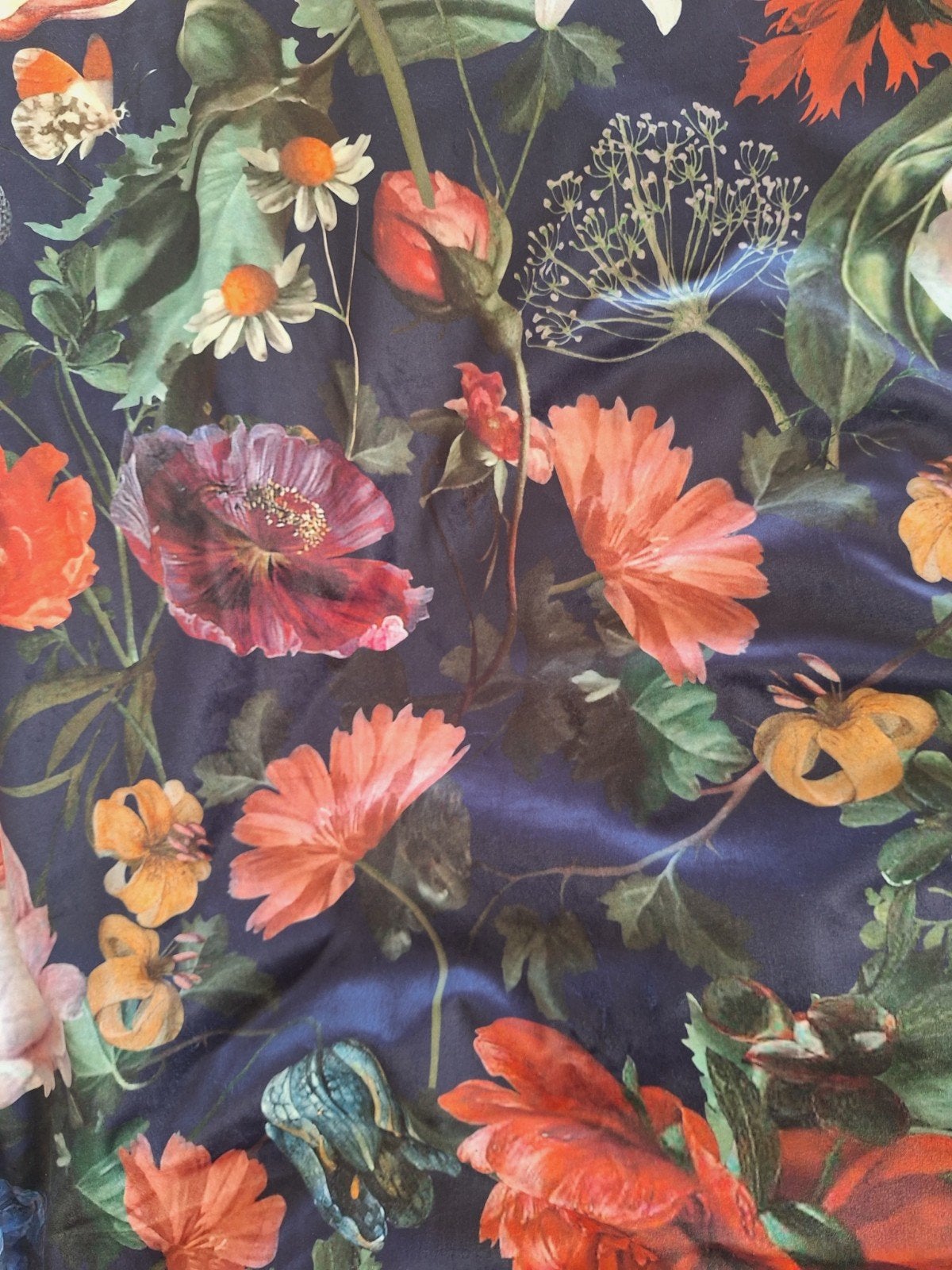 Zware, blauw, gebloemde gordijnen, Ophalen, Blauw