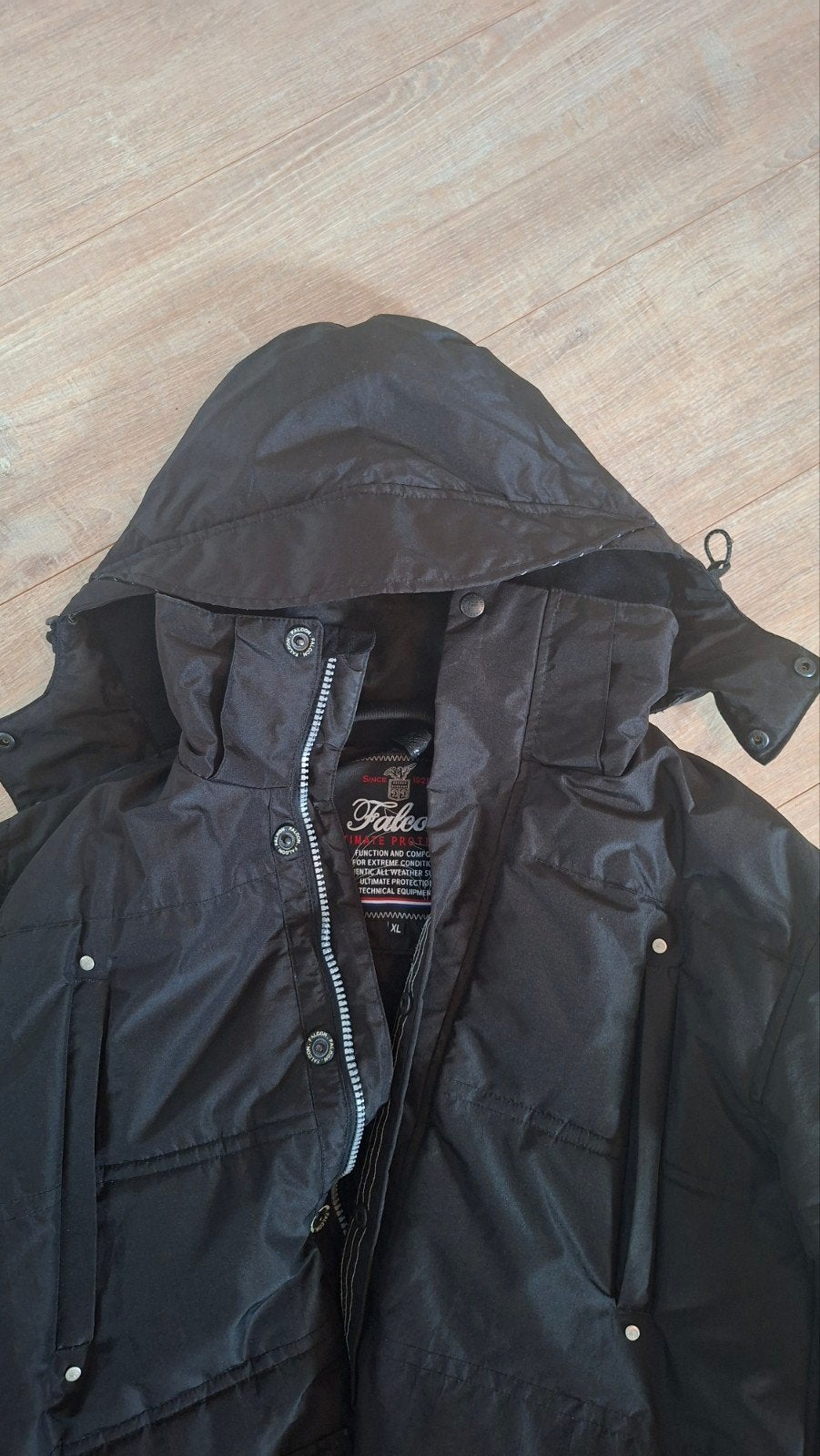 Falcon winterjas, Zwart, Maat 56/58 (XL), Ophalen of Verzenden, Zo goed als nieuw