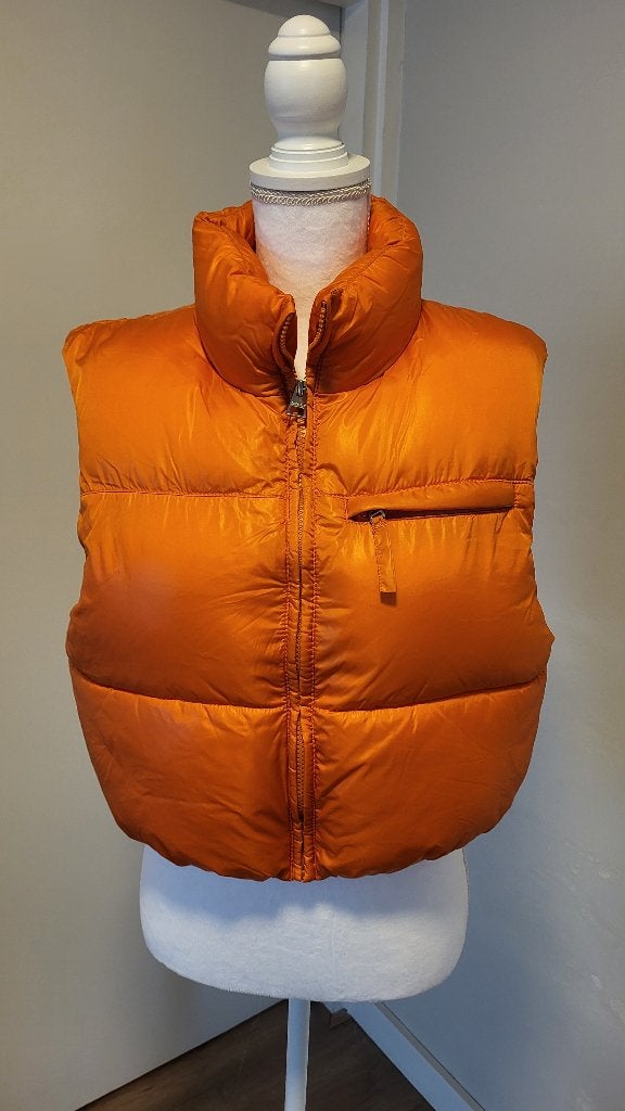 Bodywarmer - Oranje, Maat 38/40 (M), Oranje, Gedragen, Bershka