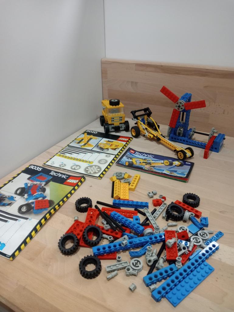 lego technic 8035-8020-8205 dragster auto molen, Kinderen en Baby's, Gebruikt, Lego, Ophalen of Verzenden, Technic