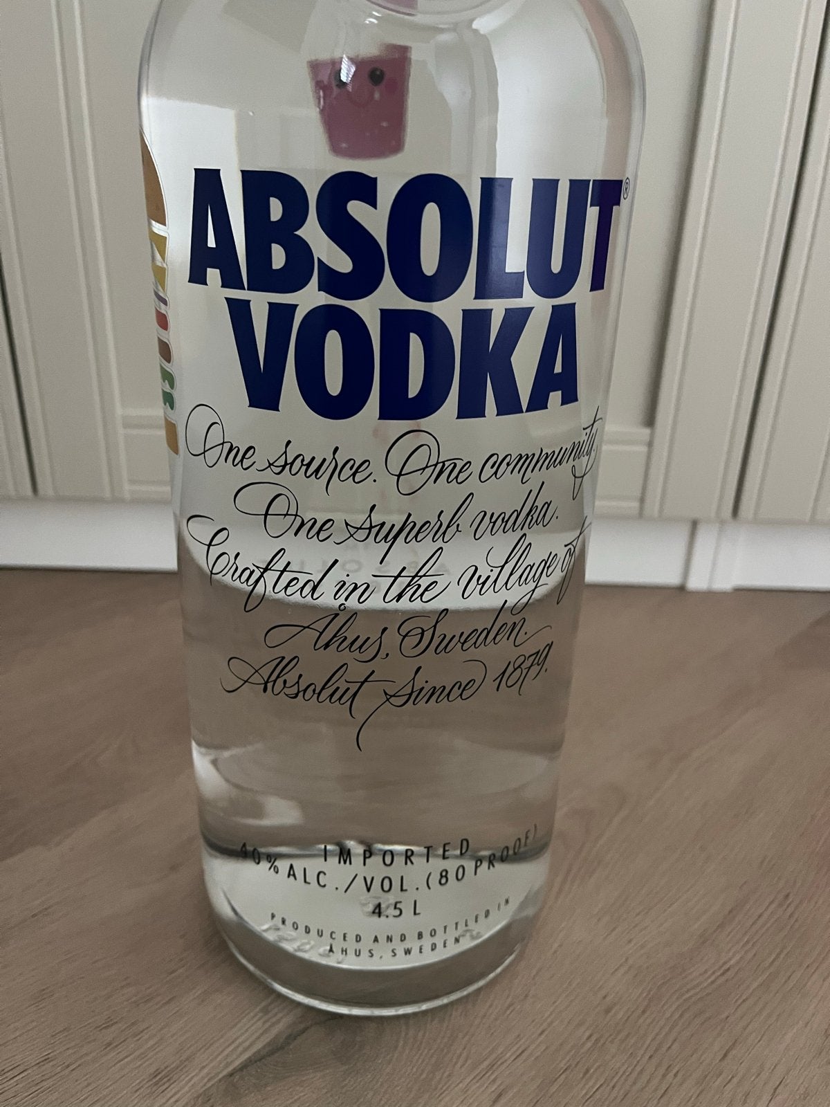 Absolute vodka nieuwe fles 4,5 liter, Huis en Inrichting, Keuken | Keukenbenodigdheden, Ophalen, Nieuw