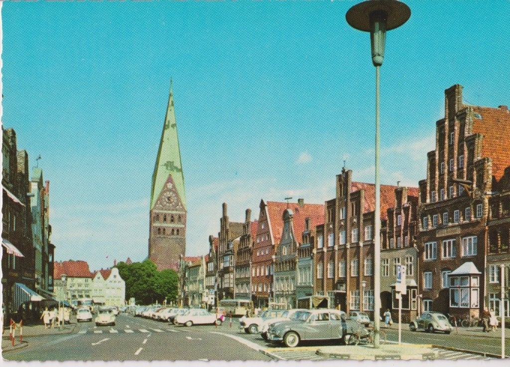 Duitsland, Luneburg met auto's, DKW 3=6, VW Kever, Ophalen of Verzenden, 1960 tot 1980, Ongelopen, Duitsland