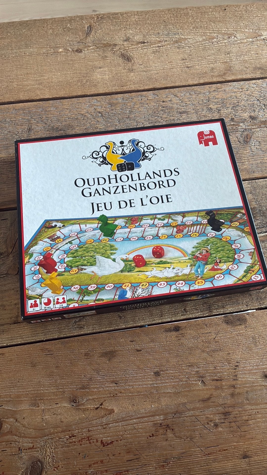 Ganzenbord oud Hollands, Ophalen of Verzenden, Minder dan 500 stukjes, Zo goed als nieuw