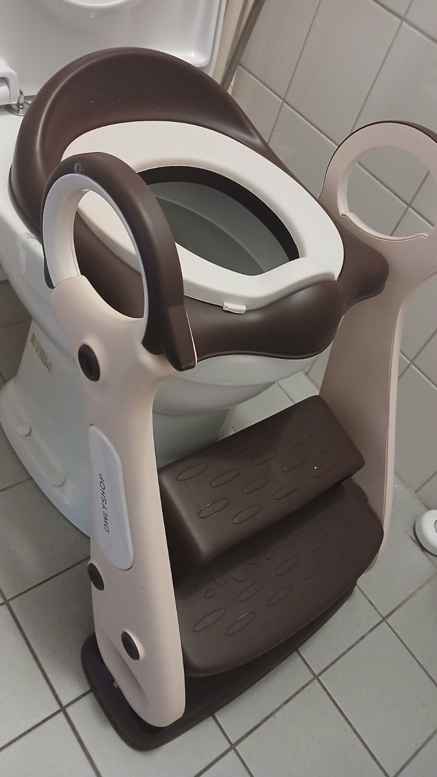 Owlyshop Toiletverkleiner met WC-bril, trap en handvaten, Ophalen, Zo goed als nieuw
