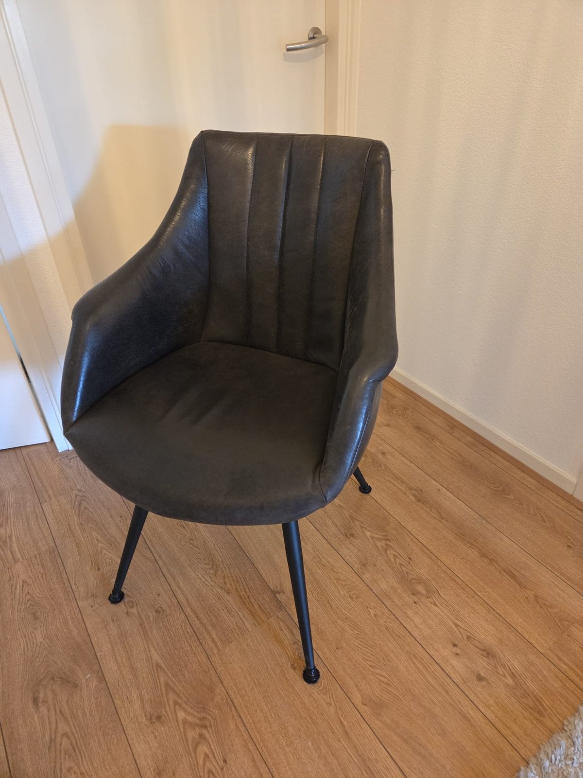 6x buffel leren eetkamer stoel, Huis en Inrichting, Ophalen, Zo goed als nieuw, Bruin, Vijf, Zes of meer stoelen