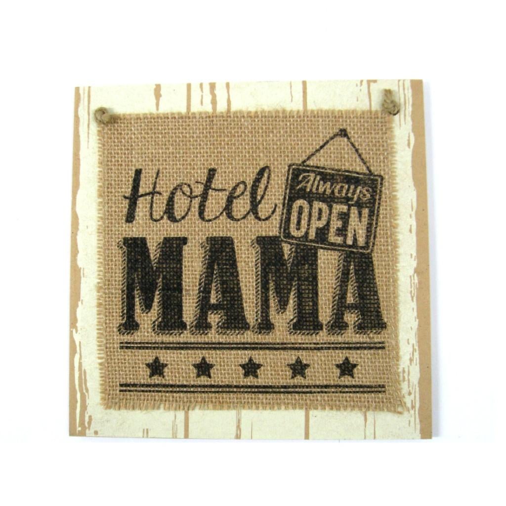 Houten bord - Hotel Mama, Huis en Inrichting, Verzenden, Nieuw, Info@paperdreams.nl, Eymerstraat 1 8013RR Zwolle