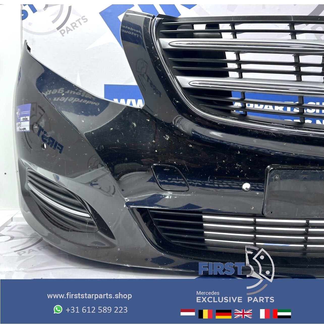 W447 BUMPER Mercedes V KLASSE / VITO VOORBUMPER COMPLEET ZWA, Gebruikt, -, Voor, Ophalen of Verzenden