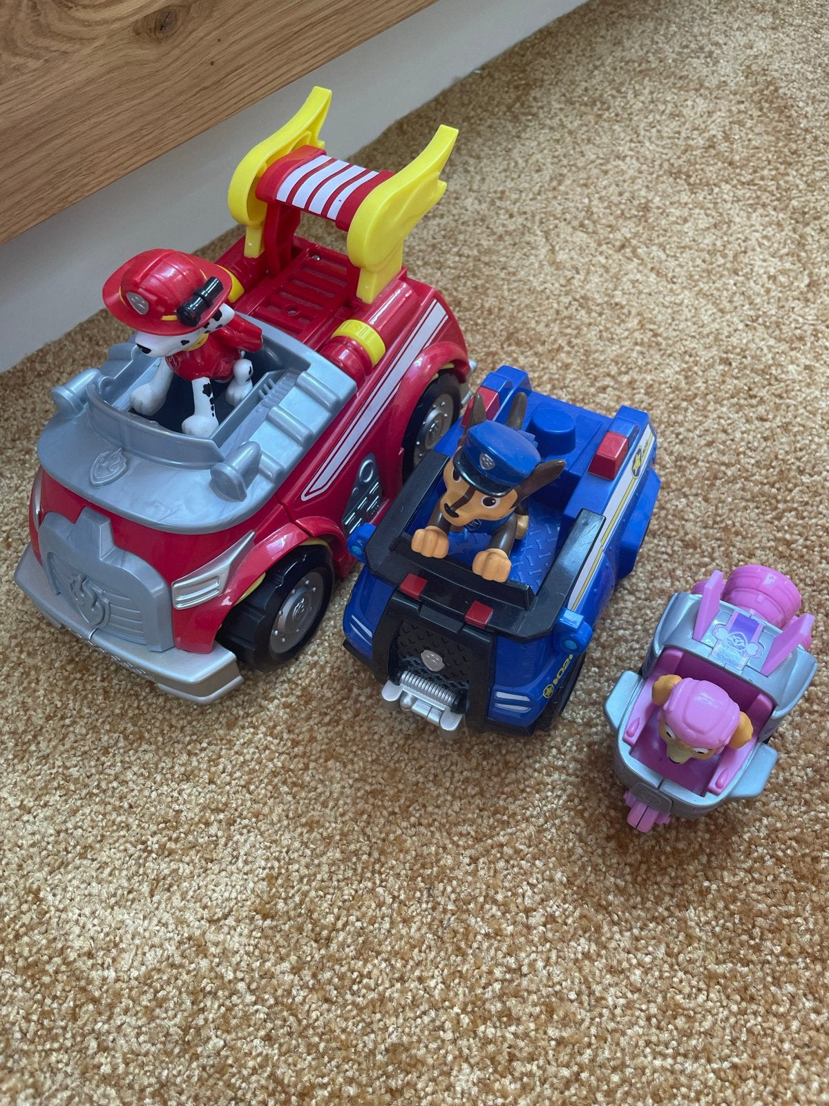 Paw Patrol Voertuigen Set: Marshall, Chase & Skye, Ophalen of Verzenden, Gebruikt