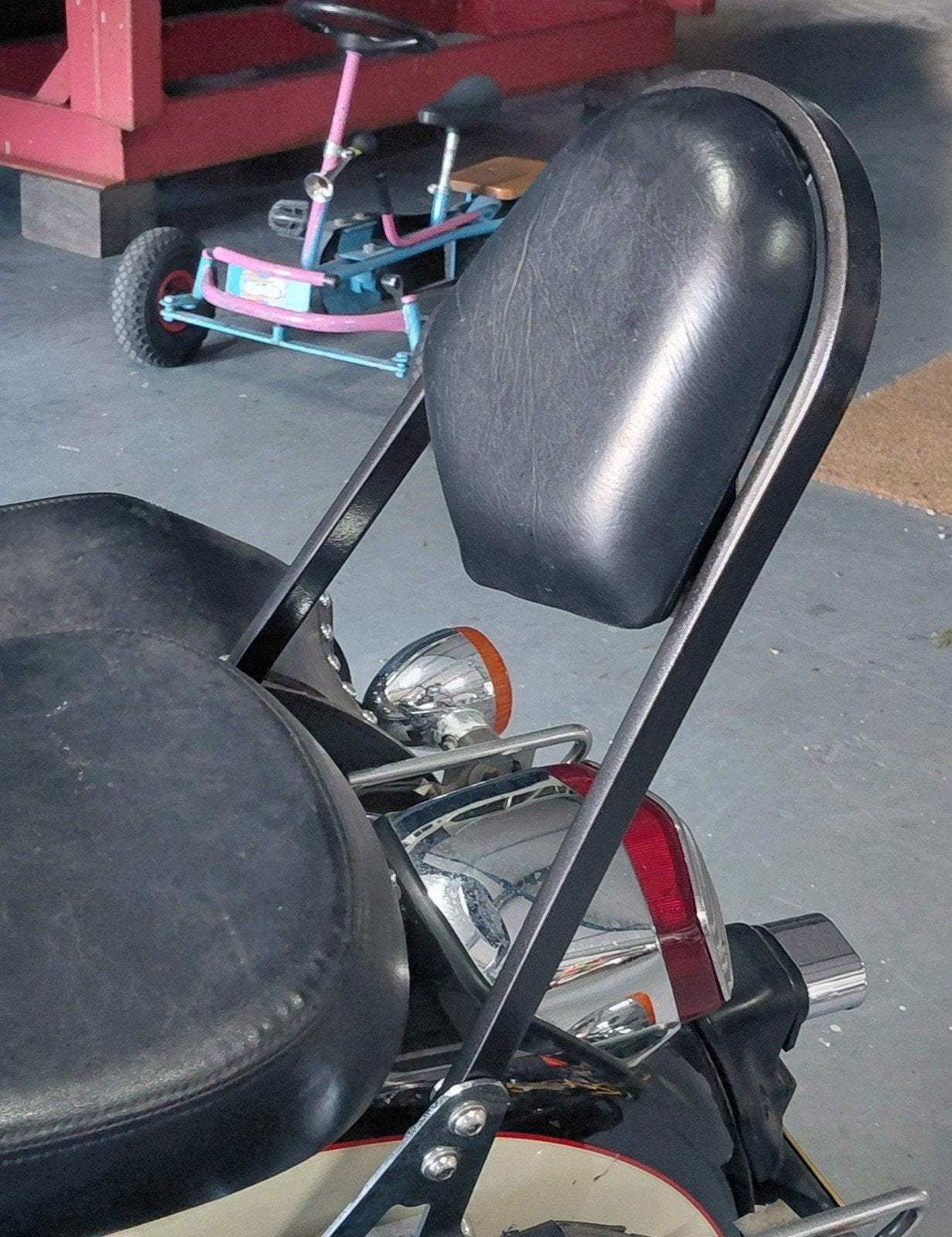 Sissybar zwart met chromen achterplaat, Motoren, Ophalen of Verzenden, Gebruikt