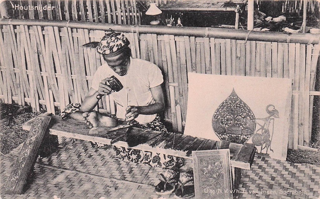 Nederlands Indië - Soerabaja Houtsnijder, Ophalen of Verzenden, Voor 1920, Ongelopen, Buiten Europa