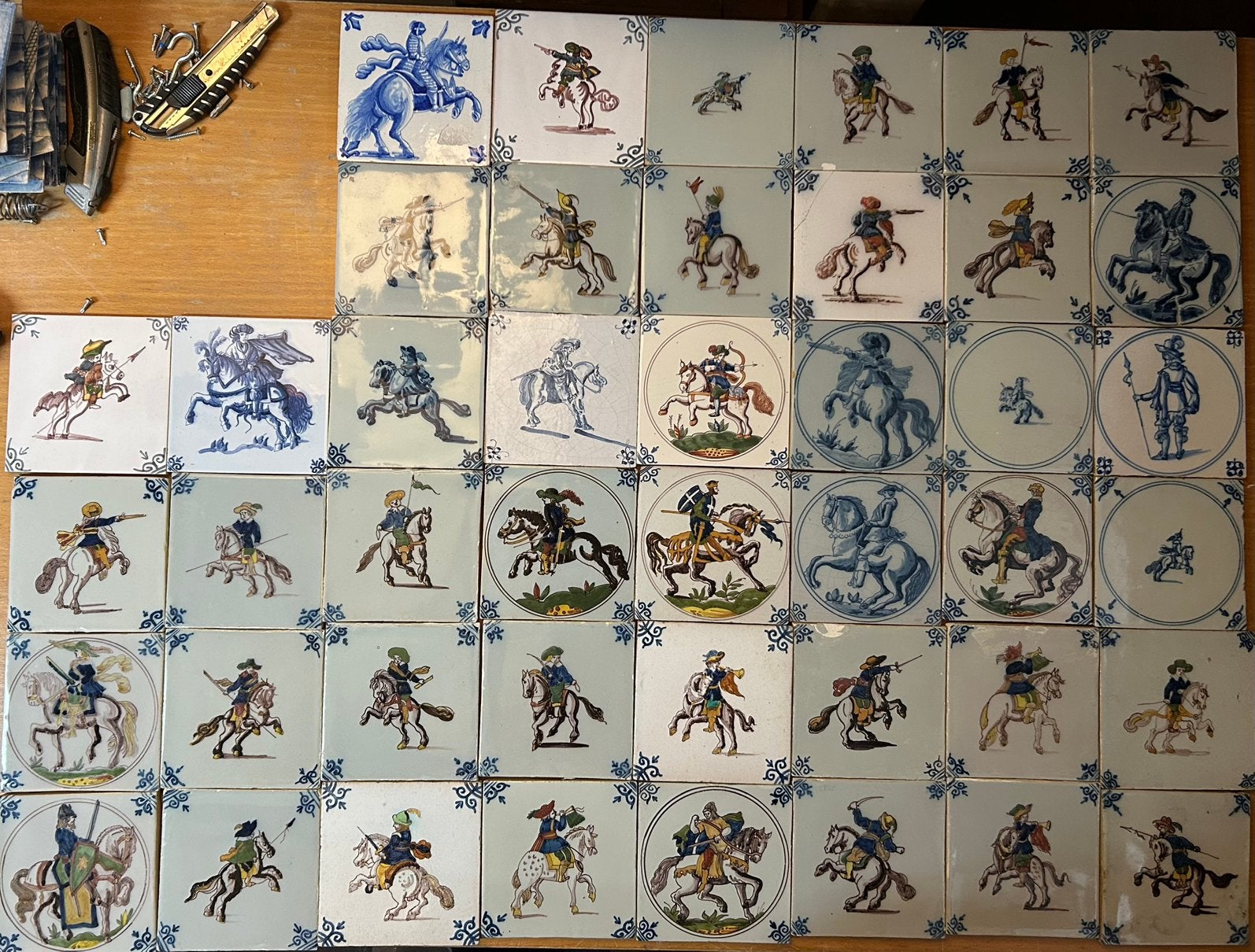 Serie ridder tegels diverse afbeeldingen, Antiek en Kunst, Ophalen of Verzenden