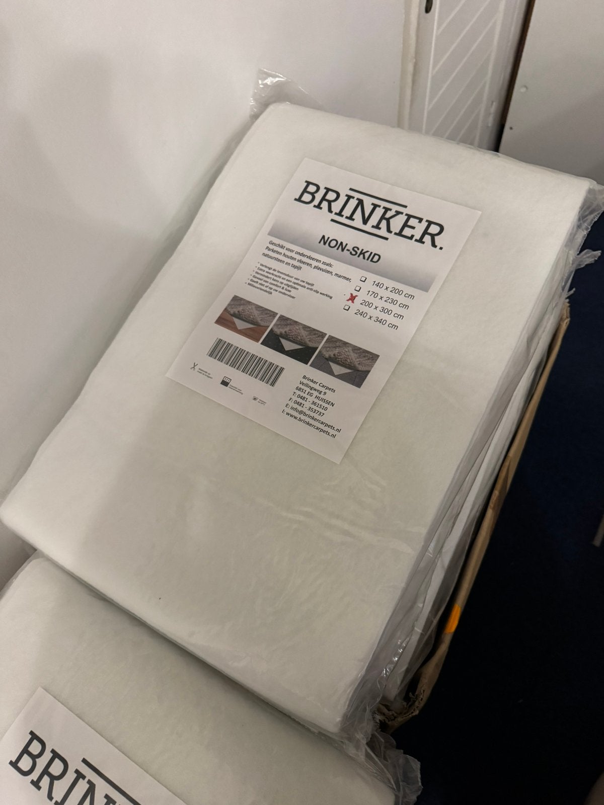 Brinker Non-Skid Anti-slip Ondertapijt 200x300 cm Nieuw, Ophalen, Zo goed als nieuw, Doos, Minder dan 35 cm