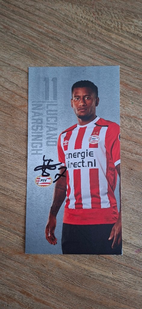 Spelerskaart met handtekening; Luciano Narsingh # PSV, Ophalen of Verzenden, Nieuw, PSV, Spelerskaart