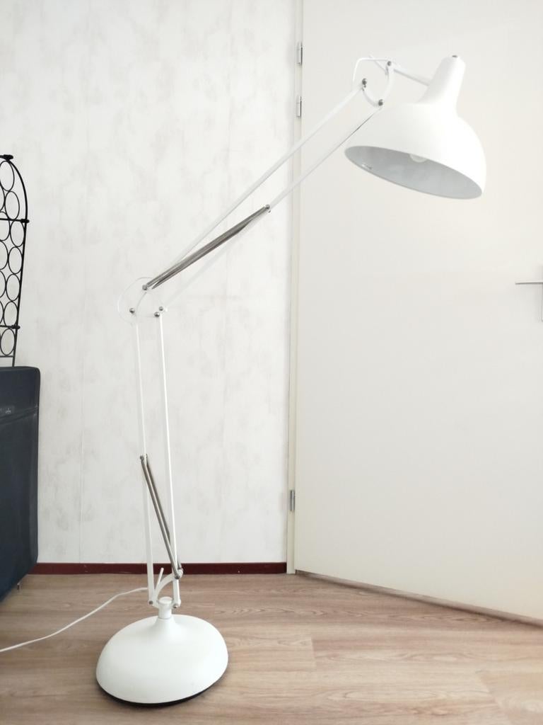 Witte vloerlamp, Ophalen, Gebruikt, Metaal, Modern