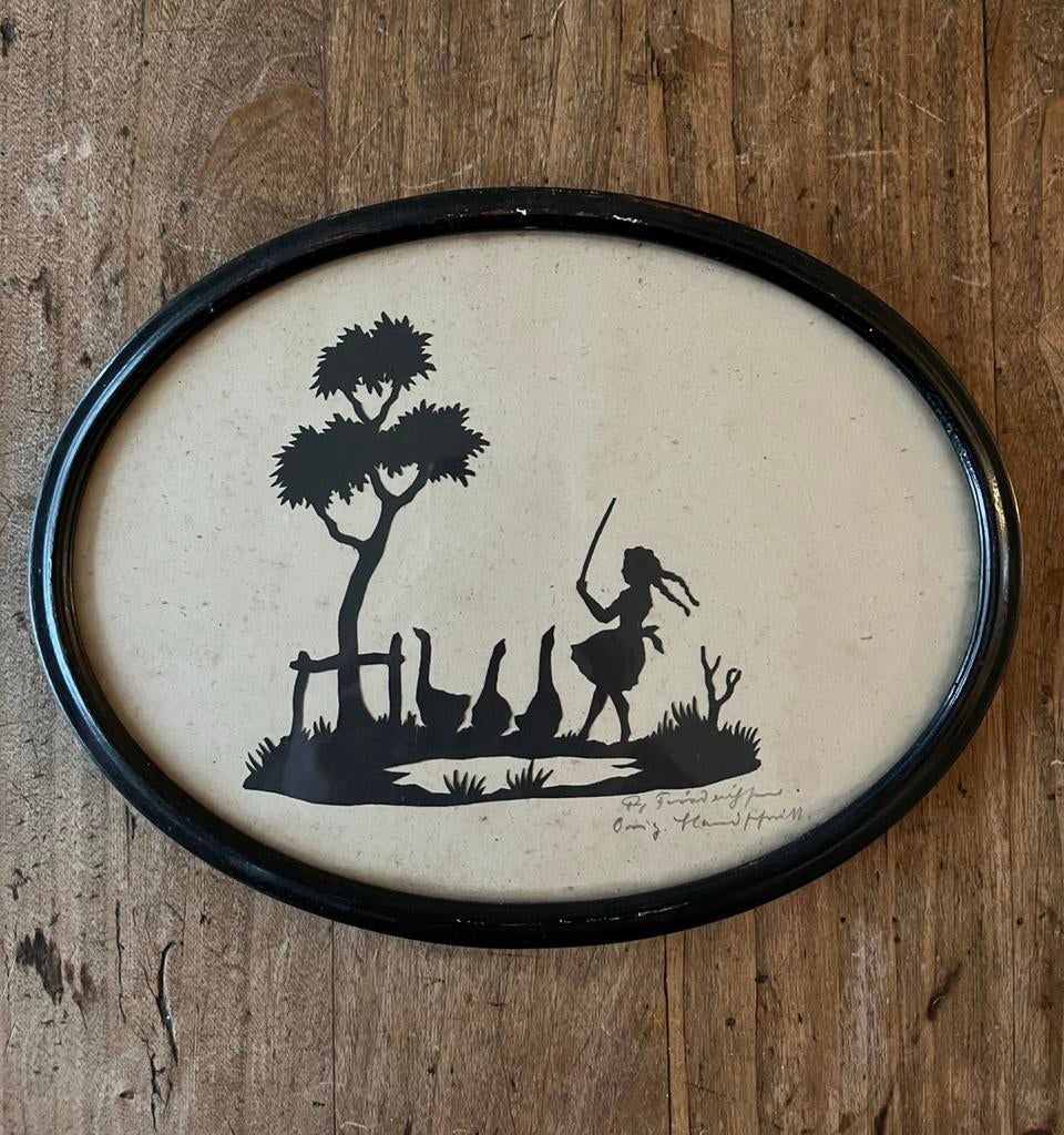 Silhouette vd bekende kunstenaar Theodor Friederichsen, Ophalen of Verzenden