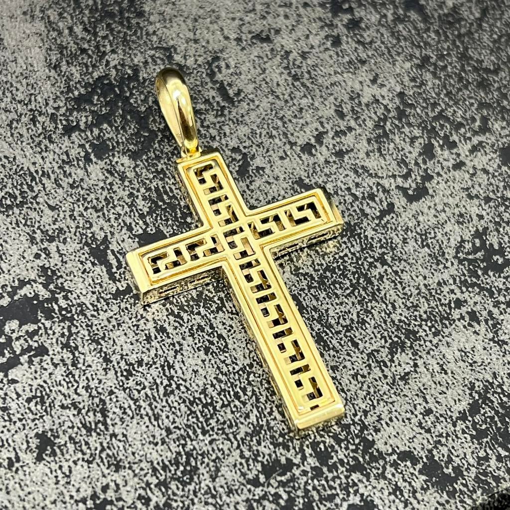 14 karaat gouden kruis hanger versace model, Sieraden, Tassen en Uiterlijk, Kettinghangers, Ophalen of Verzenden, Nieuw, Goud