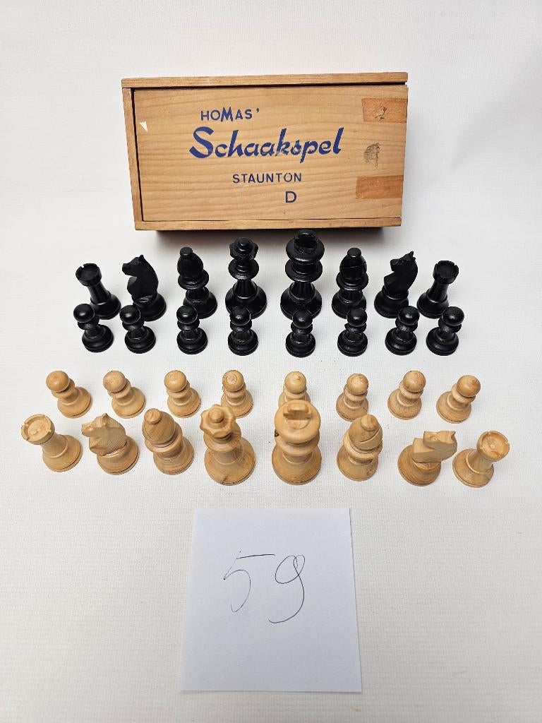 # Homas Schaakspel Staunton D - Schaakset 59, Hobby en Vrije tijd, Gezelschapsspellen | Bordspellen, Ophalen of Verzenden, Gebruikt