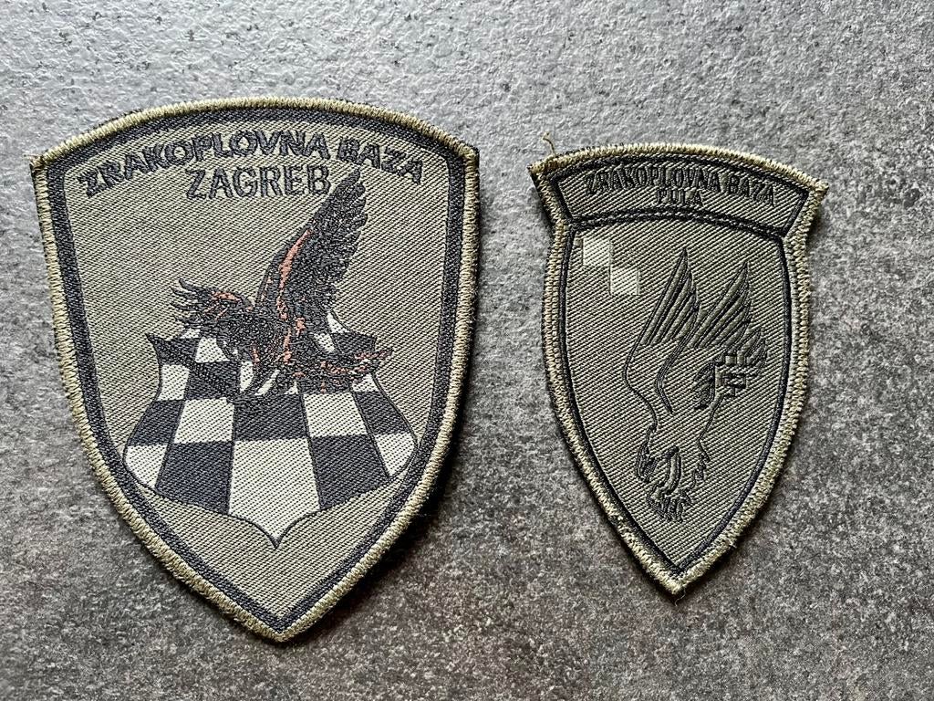 Lot van 2 patches Kroatische luchtmacht Zagreb Pula, Ophalen of Verzenden, Zo goed als nieuw