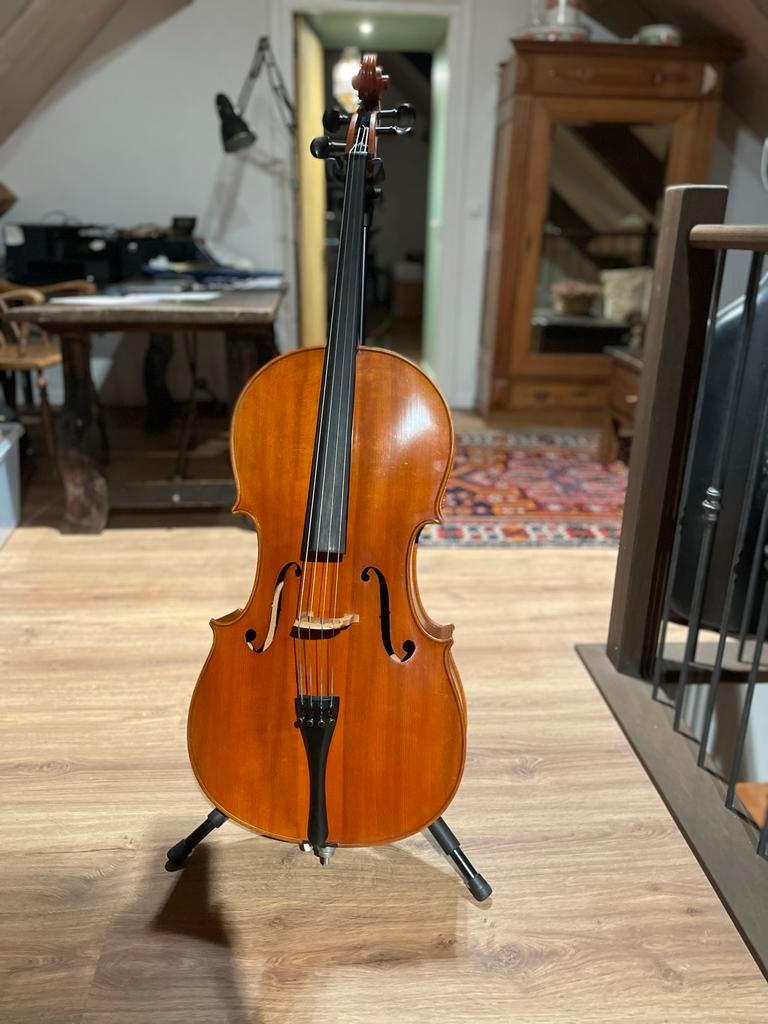 Cello Oscar Gütter Duits 1954 - incl. stok en koffer, Muziek en Instrumenten, Strijkinstrumenten | Cello's, Gebruikt, 4/4-cello