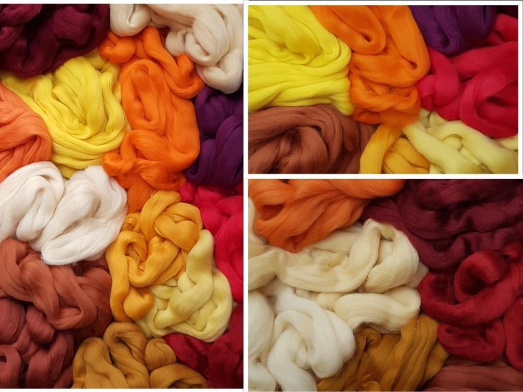 Assortipakket lontwol merino viltwol Fire & FLAME, Hobby en Vrije tijd, Verzenden, Doorn, Nieuw, Los Vilt